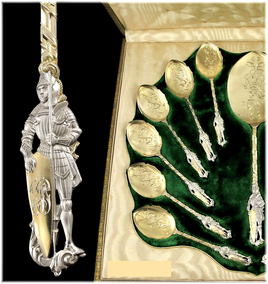 ピュイフォルカ「ロワイヤル」純銀 ヴェルメイユ／フィッシュ用 2本