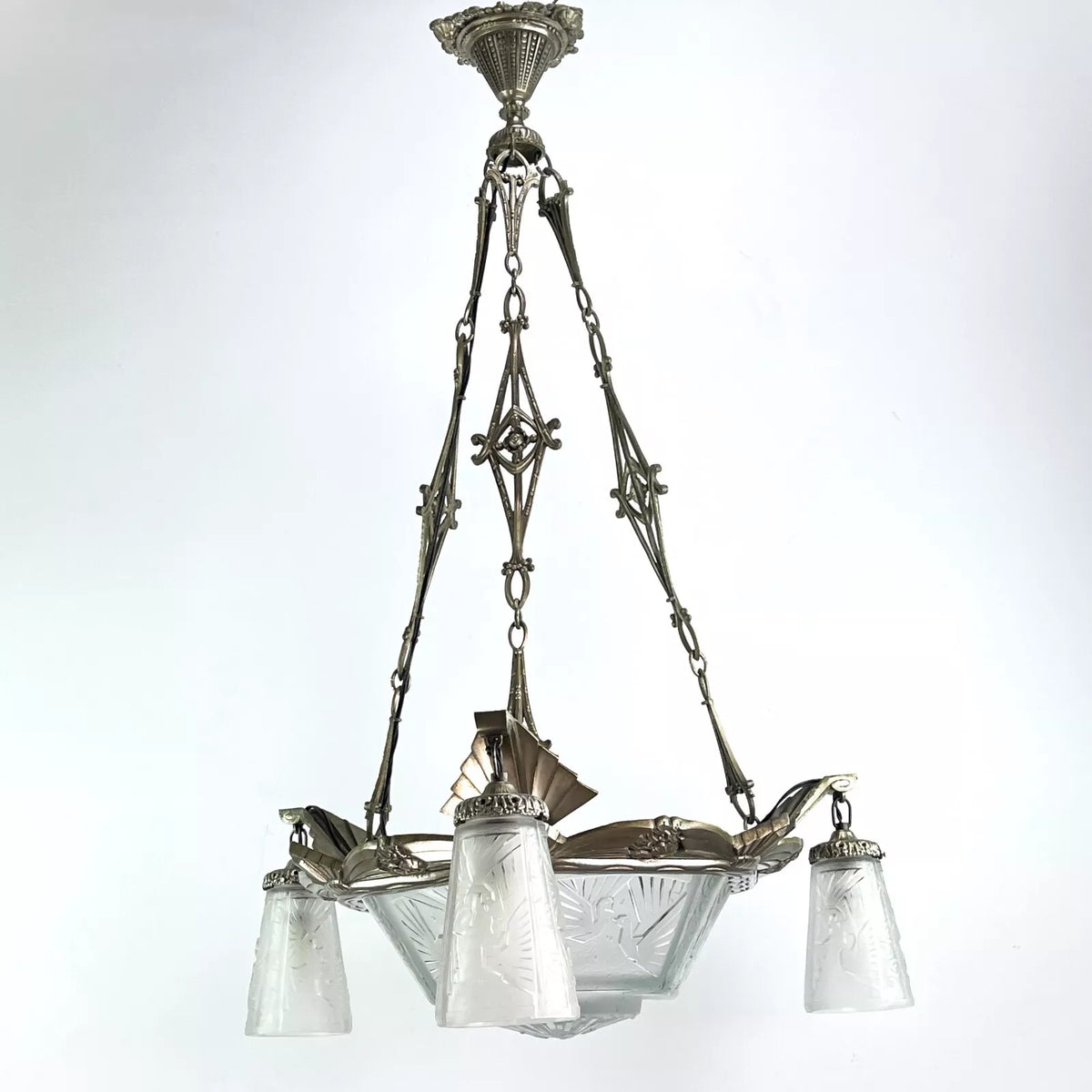 ミューラー✨アールデコ時代 アンティーク ミューラー シャンデリア 1920年代 アールデコ アール