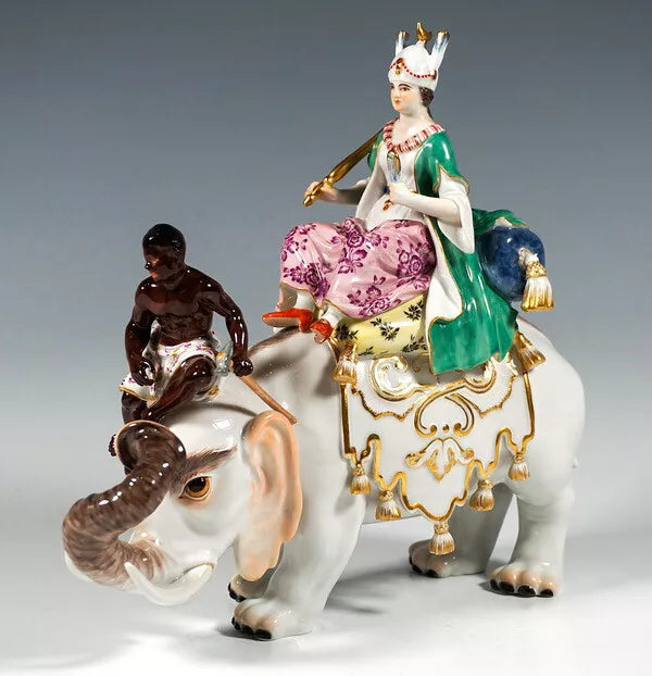 マイセン人形 フィギュリン「象の上のペルシャの女性