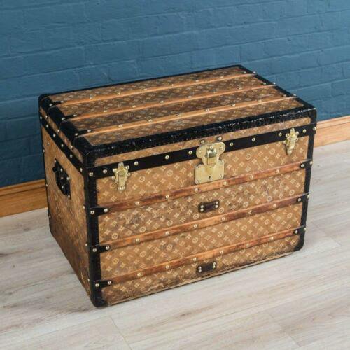 アンティーク 19世紀 ルイヴィトン トランク 織り込み キャンバス パリ