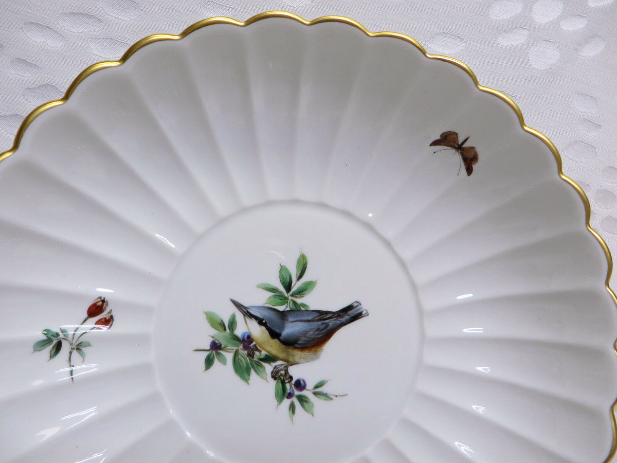 マイセン 陶磁器 花と鳥の絵柄 小物入れ ヴィンテージ マイセン「花