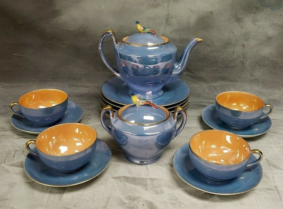 オールドノリタケ(Noritake) 鳥モチーフ 1900年代前半 ラスター技法を