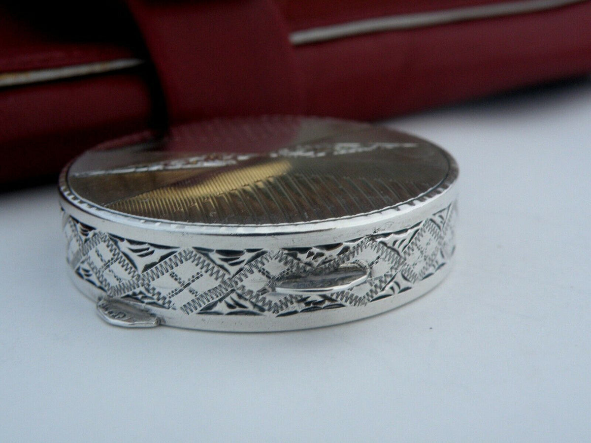 アンティークアールデコ調 スターリングシルバー 円形ピルケース