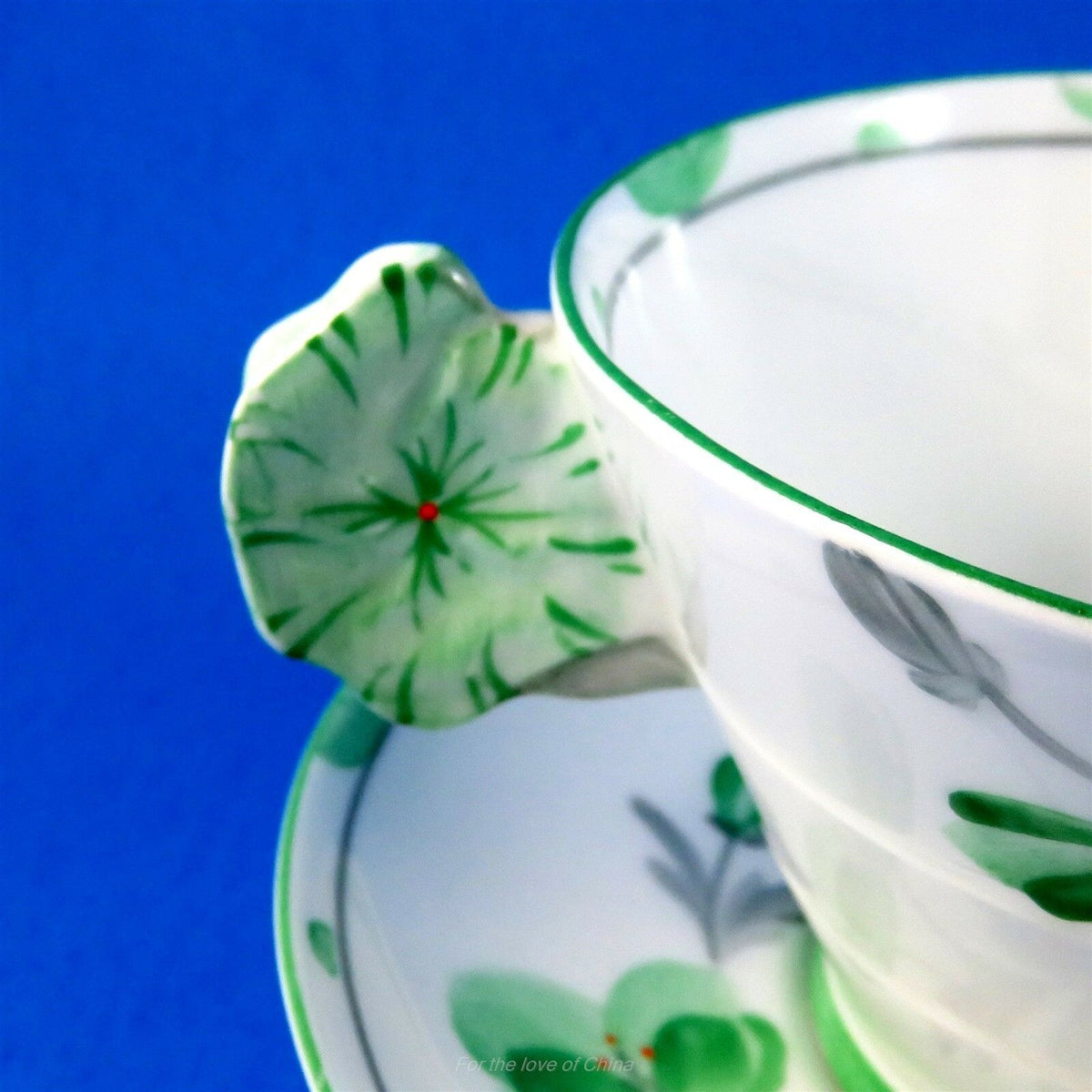 パラゴン グリーンフローラル パンジーフラワーハンドル ロイヤル