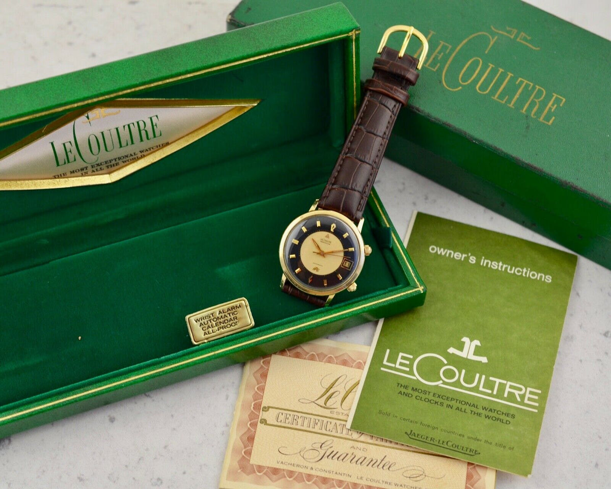 【LECOULTRE】ルクルト メモボックス ヴィンテージ cal.814 ステンレススチール×レザー×10k GOLD FILLED ゴールド 手巻き メンズ シルバー文字盤 腕時計
