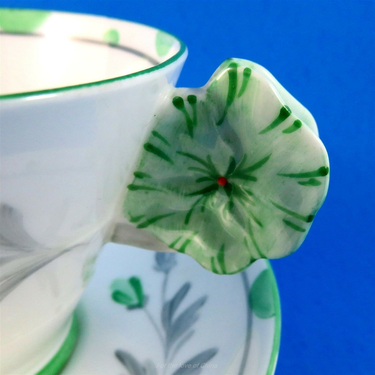 パラゴン グリーンフローラル パンジーフラワーハンドル ロイヤル