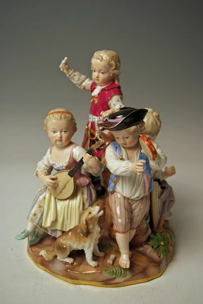 マイセン人形（フィギュリン）音楽を奏でる子供たち、1860年頃