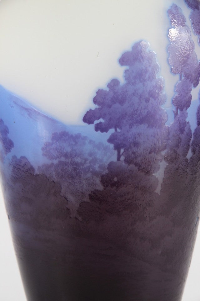 エミールガレ アルプスの湖の風景が描かれた花瓶