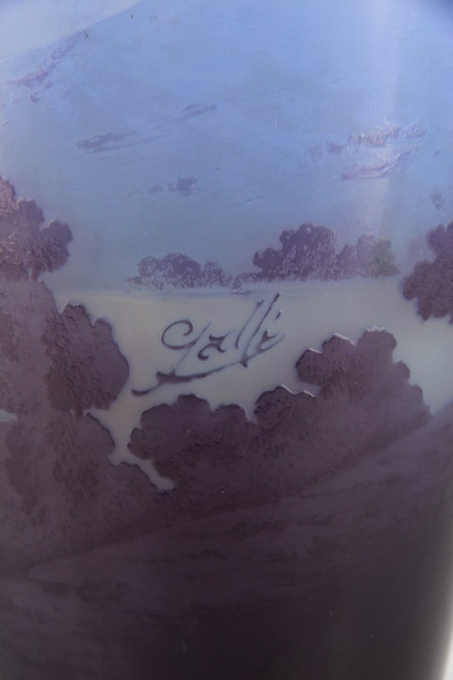 エミールガレ アルプスの湖の風景が描かれた花瓶