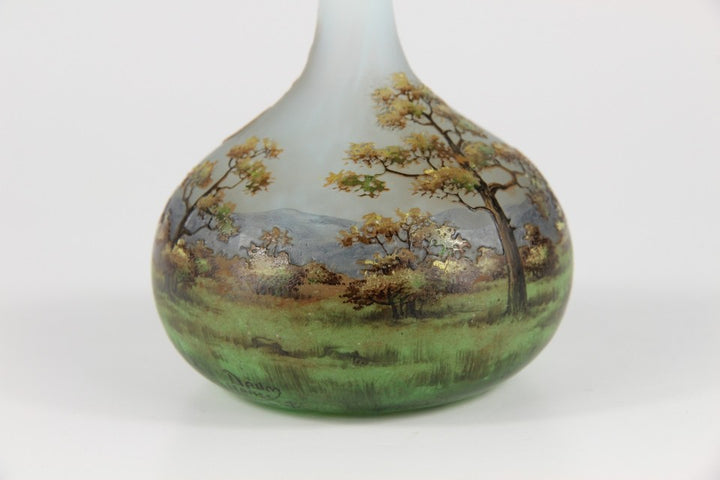 ドーム兄弟　風景の花瓶 オリジナル・アールヌーボー様式のガラス