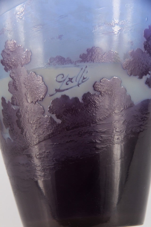 エミールガレ アルプスの湖の風景が描かれた花瓶