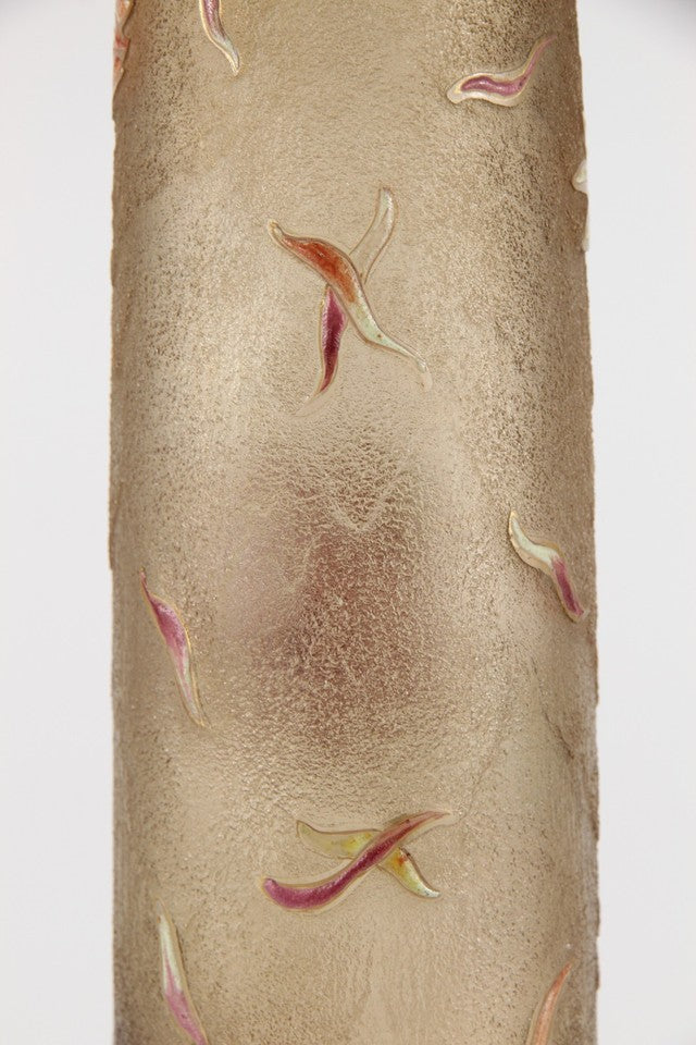 エミールガレの初期作品　エナメルガラスを使ったダリアの花が描かれたアールヌーボー花瓶