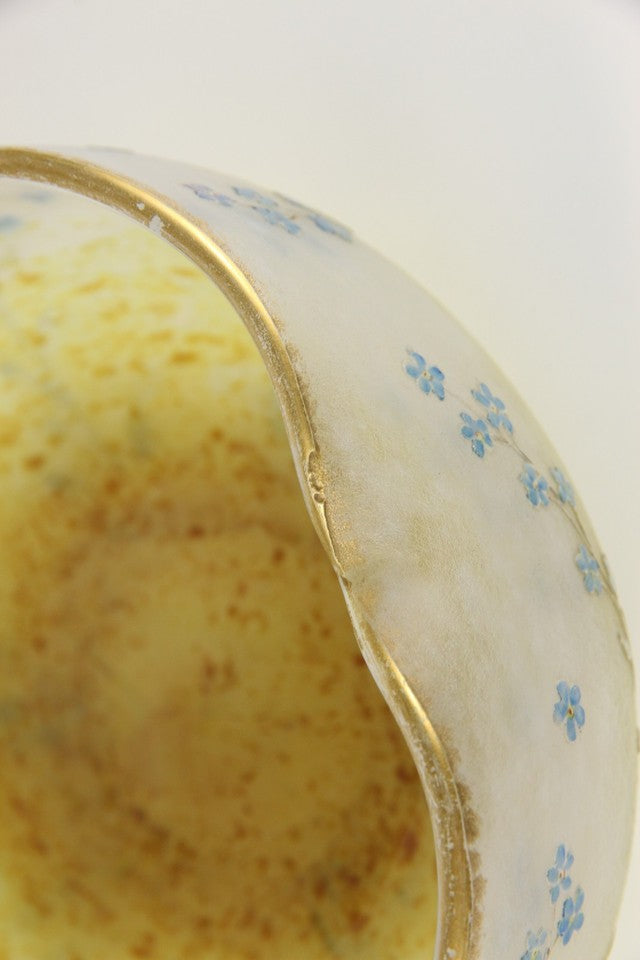 ドーム・ナンシー 勿忘草文 酸化腐食彫 エナメル彩 金彩 ボウル（1895年頃）