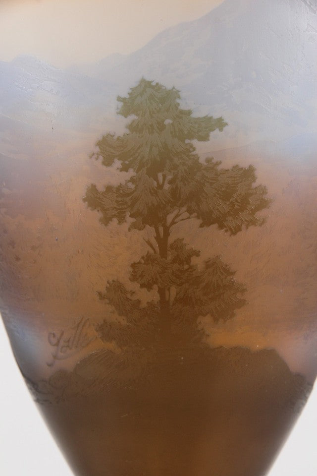 エミールガレ アルプスの山岳風景の花瓶