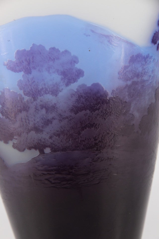 エミールガレ アルプスの湖の風景が描かれた花瓶