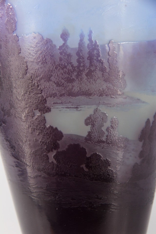 エミールガレ アルプスの湖の風景が描かれた花瓶