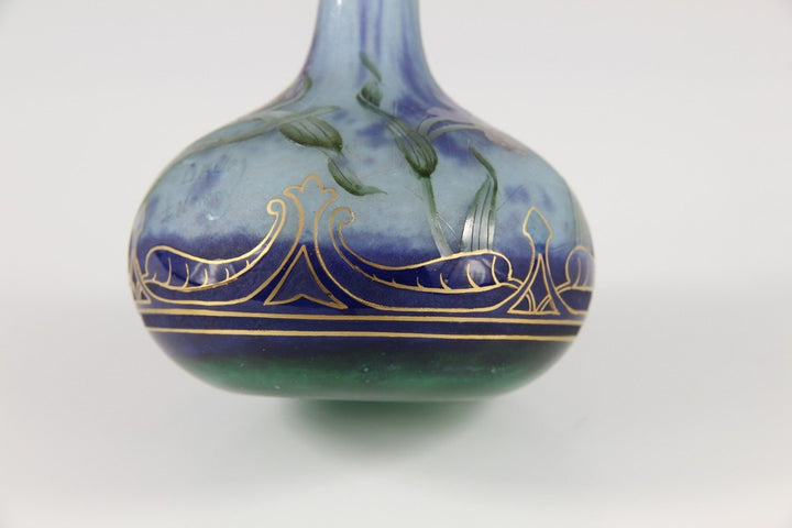 1905年頃の製造 ドーム兄弟（ドームナンシー）「ミツバチラン」文 カメオ・ガラス花瓶