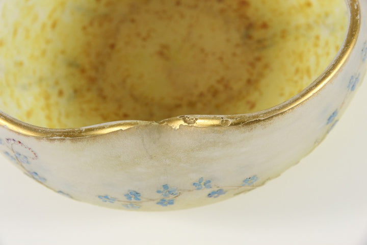 ドーム・ナンシー 勿忘草文 酸化腐食彫 エナメル彩 金彩 ボウル（1895年頃）