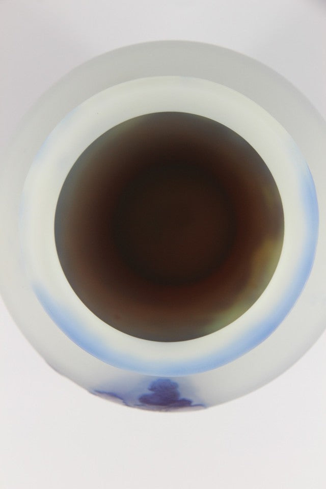 エミールガレ アルプスの湖の風景が描かれた花瓶