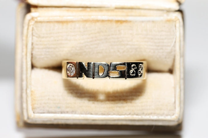 ヴィンテージ 1980年代頃 14K ゴールド 天然ダイヤモンド 装飾 リング