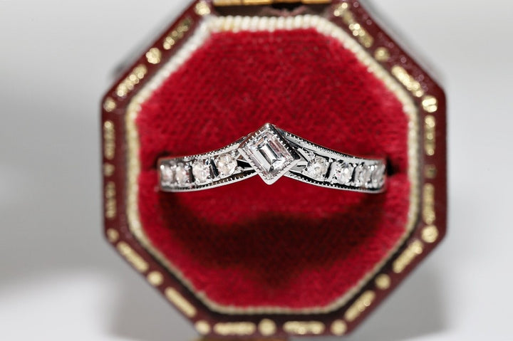 1980年代頃 14K ゴールド 天然ダイヤモンド 装飾 リング