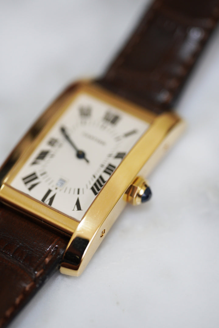 CARTIER カルティエ タンクアメリカン 18KYG MMサイズ W2600851