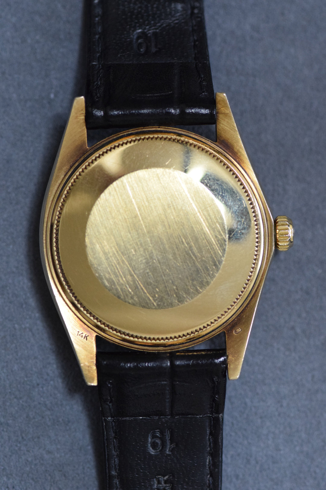 ロレックス　オイスターパーペチュアルデイト　Ref.1512 ゼファーダイヤル　1970年代　14Kモデル