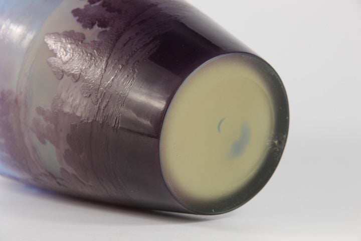 エミールガレ アルプスの湖の風景が描かれた花瓶