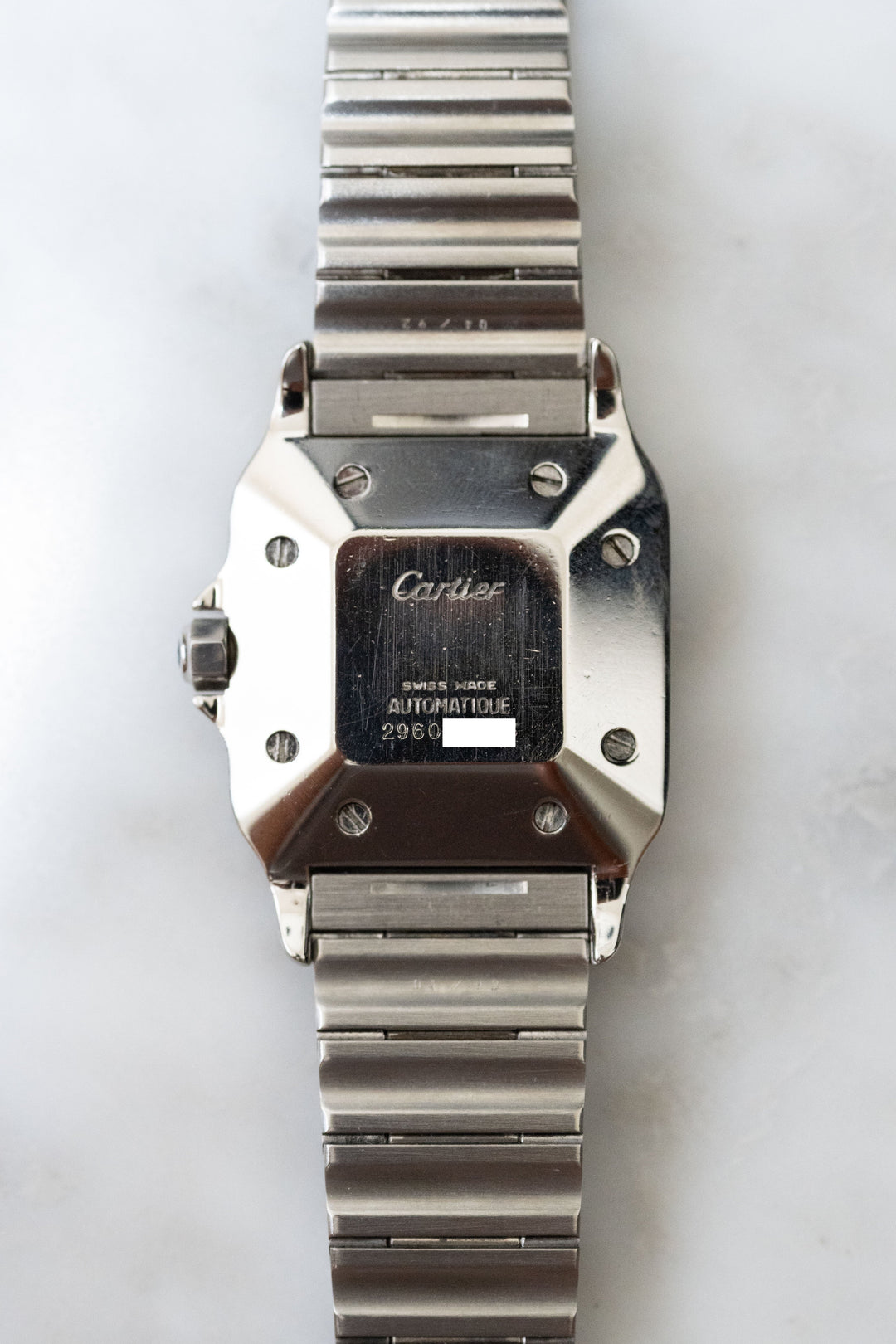 CARTIER カルティエ サントスカレ LMサイズ グレーダイヤル ゴースト ステンレスモデル  Ref.2960