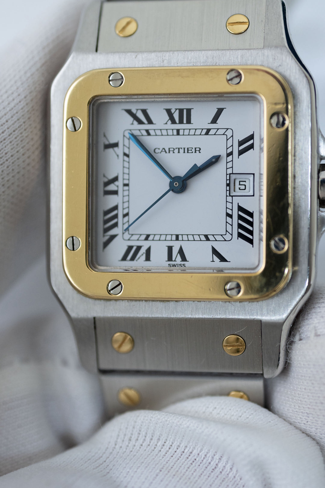 カルティエ　サントスカレ/ガルべLMサイズ　ステンレス x ゴールドコンビ自動巻モデル  Ref：2961