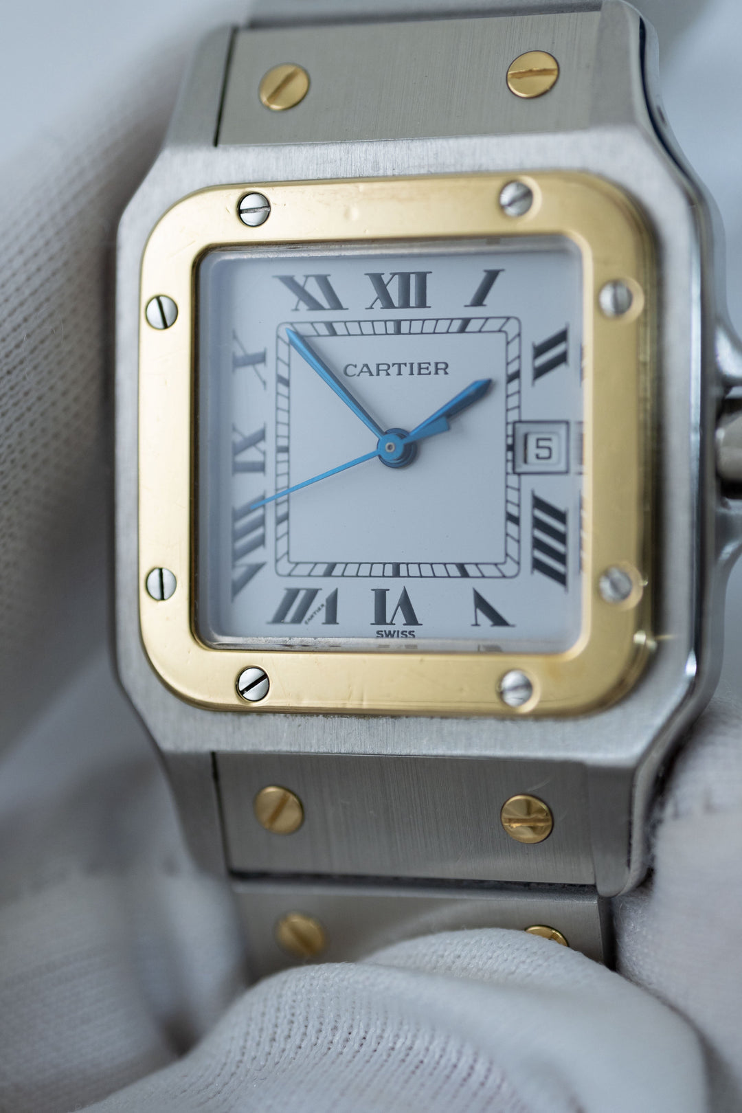 カルティエ　サントスカレ/ガルべLMサイズ　ステンレス x ゴールドコンビ自動巻モデル  Ref：2961