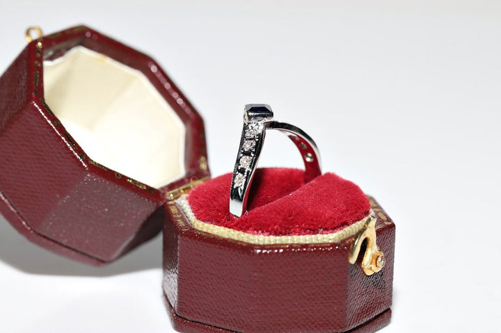 ヴィンテージ 1980年代頃 14K ゴールド 天然 ダイヤモンド サファイア 装飾 リング