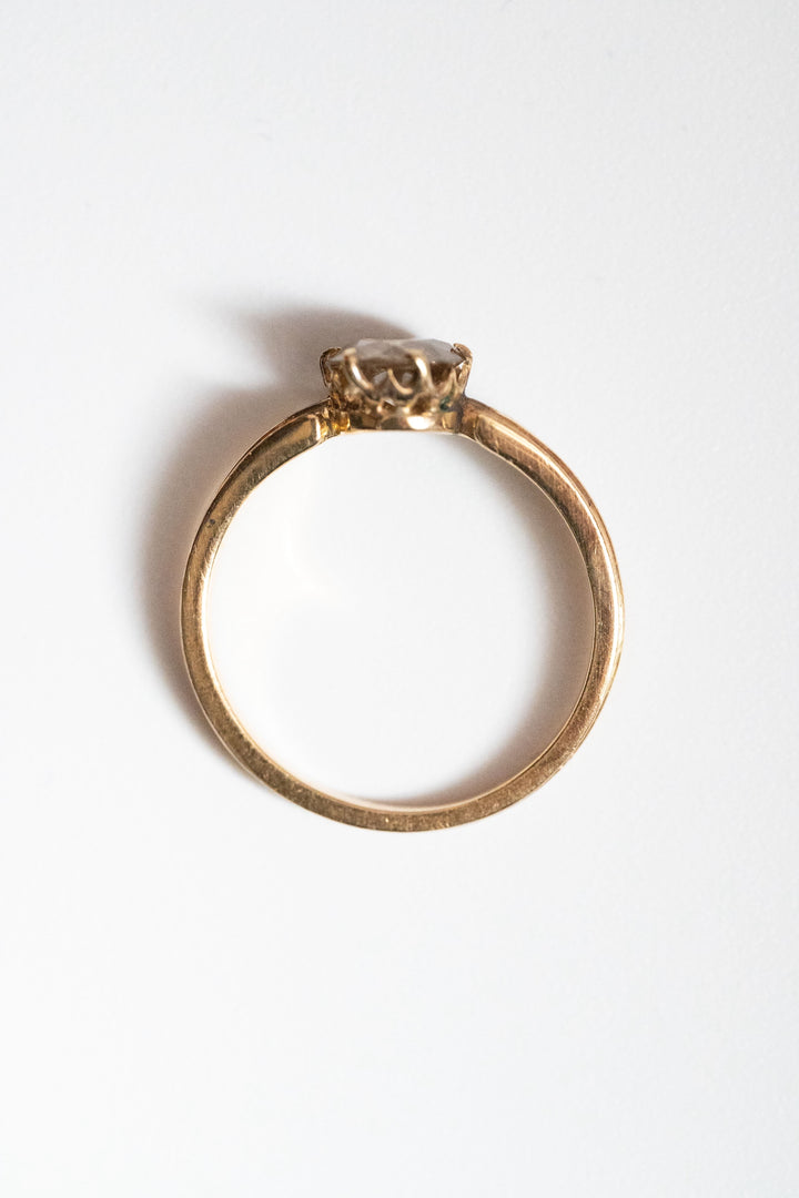 ヴィクトリアン 18Kゴールド 天然大粒ダイヤモンド（推定0.7ct）ソリティアリング