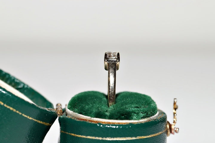 ヴィンテージ 1980年代頃 18K ゴールド ナチュラル プリンセス カット ダイヤモンド 装飾 リング