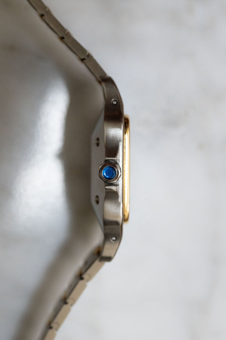 CARTIER カルティエ サントスカレ LMサイズ グレーダイヤル ゴースト コンビモデル ゴドロンブレス Ref.2961
