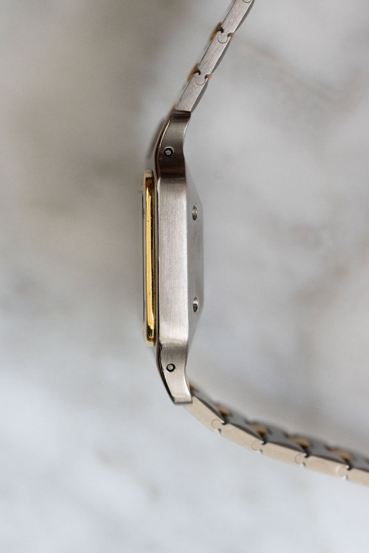 CARTIER カルティエ サントスカレ LMサイズ グレーダイヤル ゴースト コンビモデル ゴドロンブレス Ref.2961