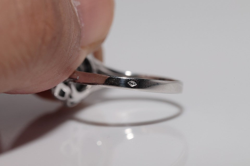 アンティーク 18Kゴールド アールデコ 18Kゴールド 天然ダイヤモンド 装飾 ラウンドデザイン リング