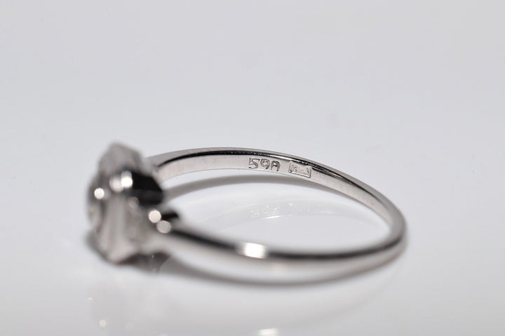 アンティーク 1920年代頃 アールデコ 14K ゴールド 天然ダイヤモンド 装飾 正方形 リング