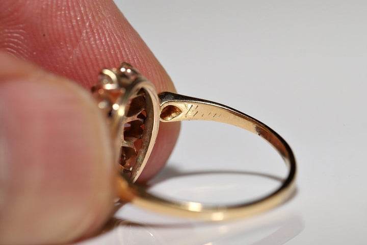 ヴィンテージ 1980年代頃 14K ゴールド 天然 ダイヤモンド サファイア ルビー リング