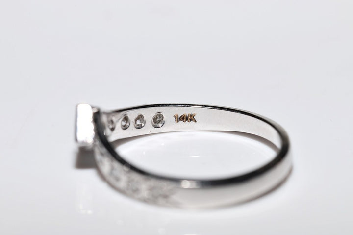 1980年代頃 14K ゴールド 天然ダイヤモンド 装飾 リング