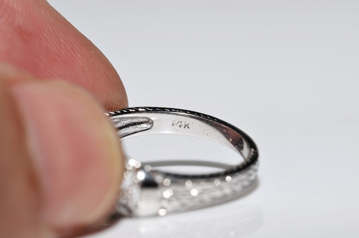 ヴィンテージ 1980年代頃 14K ゴールド 天然 ダイヤモンド サファイア 装飾 リング