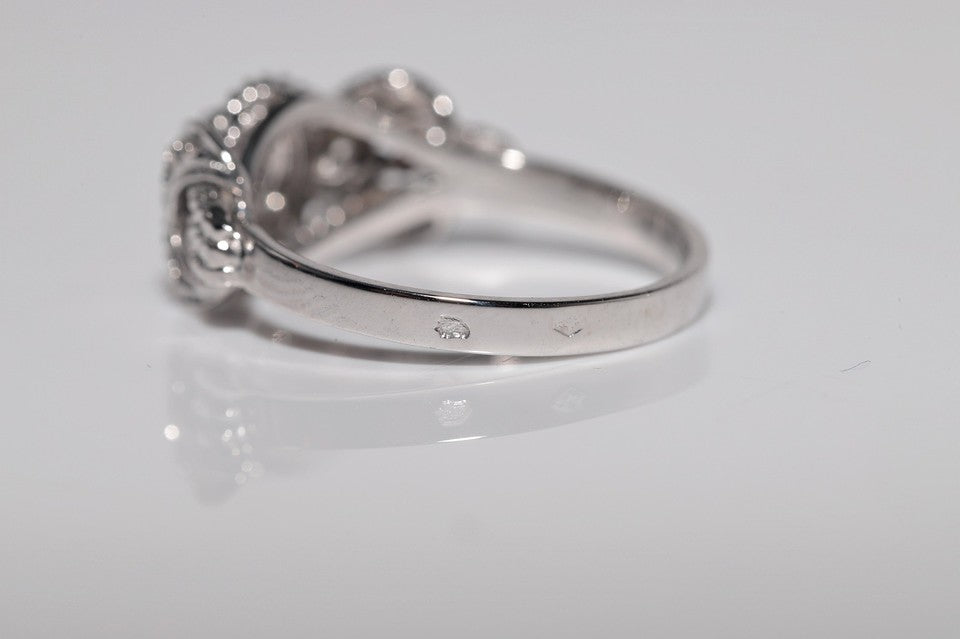 ヴィンテージ 18K ゴールド 天然 ダイヤモンド 装飾 ソリティア ロープ デザイン リング