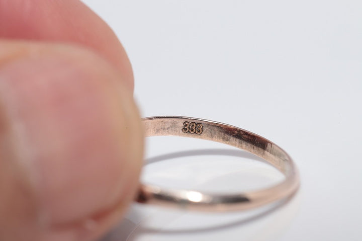 アンティーク1890年代頃 8Kゴールド天然ローズカットダイヤモンドとルビー装飾リング