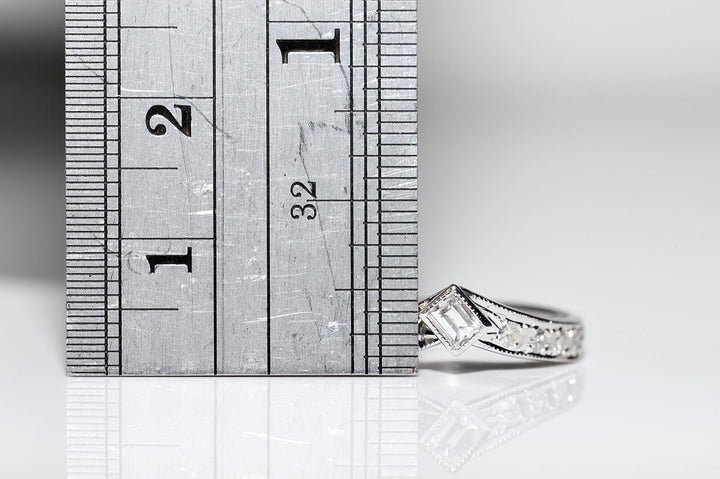 1980年代頃 14K ゴールド 天然ダイヤモンド 装飾 リング