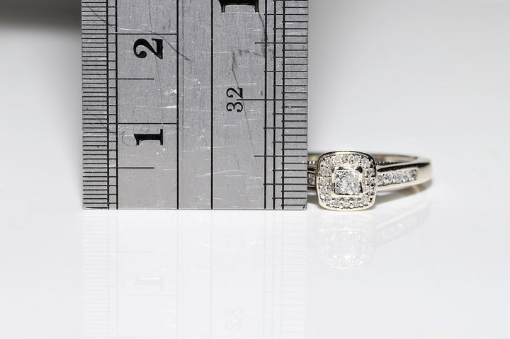 ヴィンテージ 1960年代頃 9K ゴールド 天然ダイヤモンド 装飾 可愛いリング