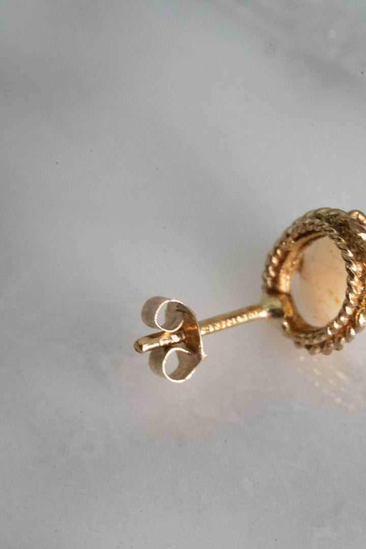 9K 1890s ヴィクトリアン・天然オパール ドロップピアス