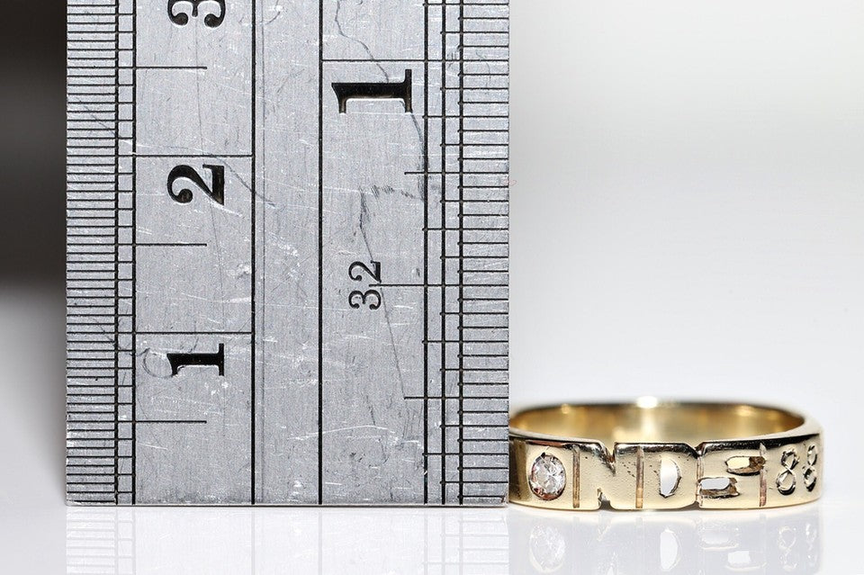 ヴィンテージ 1980年代頃 14K ゴールド 天然ダイヤモンド 装飾 リング