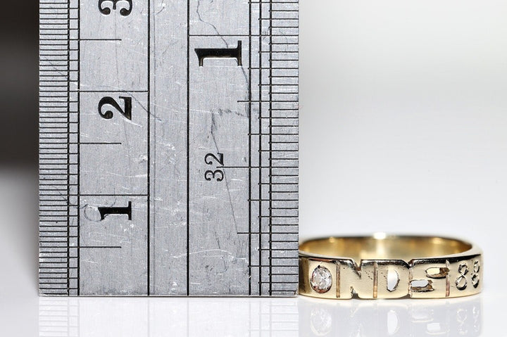 ヴィンテージ 1980年代頃 14K ゴールド 天然ダイヤモンド 装飾 リング