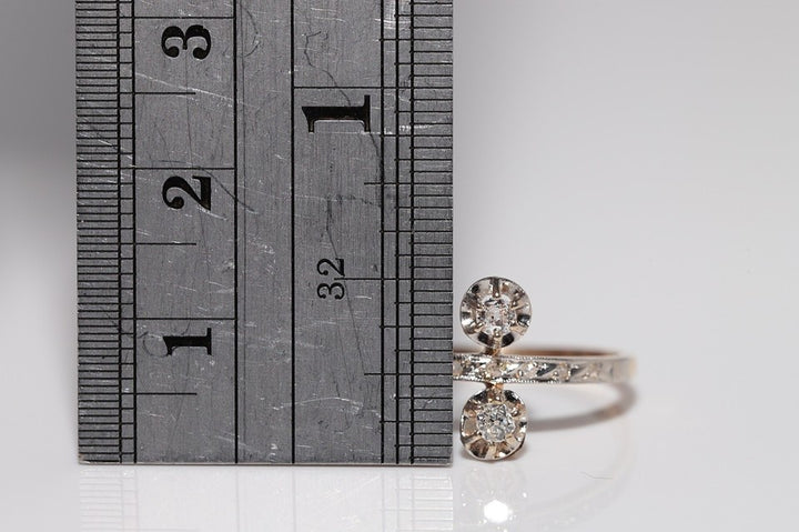 アンティーク 1900年代頃 手作り 18Kゴールド 天然ダイヤモンド 装飾 リング