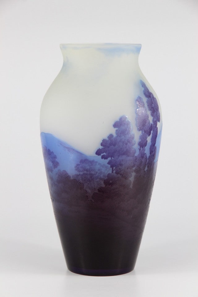 エミールガレ アルプスの湖の風景が描かれた花瓶